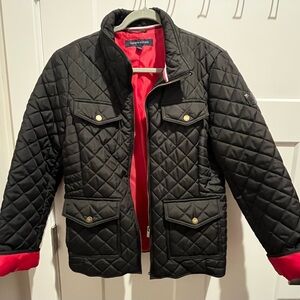 Tommy Hilfiger Black Quilted Jacket with Red Lining